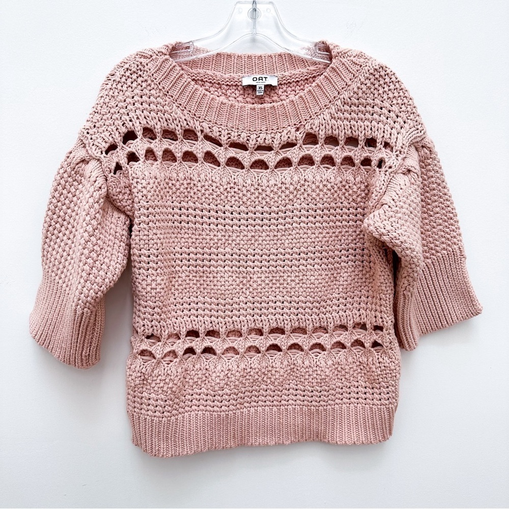 OAT Multi Weave 3/4 Sleeve‎ Sweater Top - Picture 8 of 8
